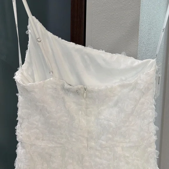 Lulus Destiny One-Shoulder High-Lo Midi Dress - Ivory White Size S - Picture 7 of 13